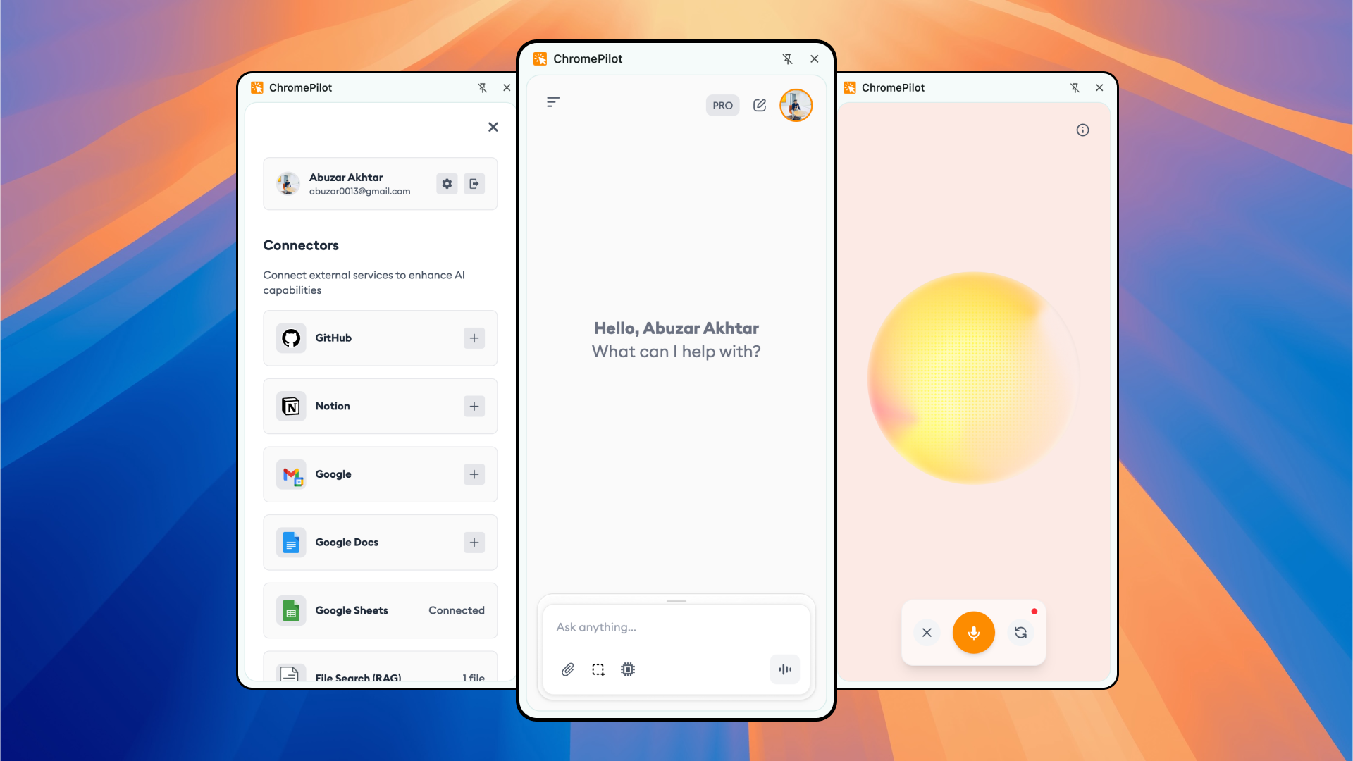 ChromePilot Interface